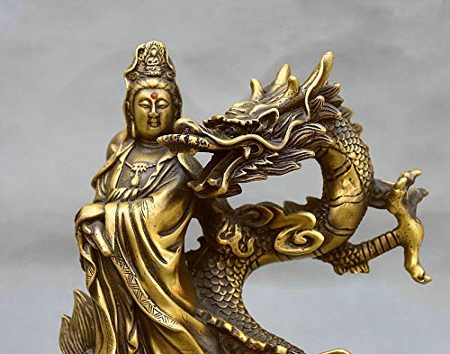 Statue de Bouddha GuanYin en Bronze Pur Contre le Stress de la Maison