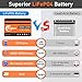 LiFePO4 Deep Cycle Battery 12V 100AH Lithium Battery with Over 4000+ Cycles(10 Year Life) and Built-in 100A BMS, Perfect for RV, Campers, Golf Cart, Marine, Solar Home Storage and Off-Grid Application