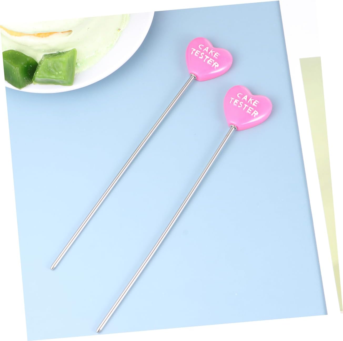 2pcs Stainless Steel Cake Tester Heart Pattern Accurate Baking Tool for Cake Bread Muffin Testing Easy to Use Practical Design for Baking
