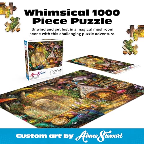 buffalo games - aimee stewart - merry mushroom cottage - 1000 piece jigsaw puzzle for adults - challenging puzzle perfect for game nights - finished size is 2675 x 1975