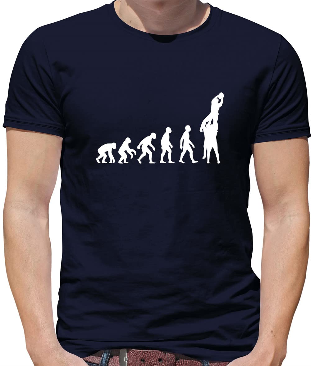 Evolution of Rugby Line Out - Mens T-Shirt - Navy - 3XL