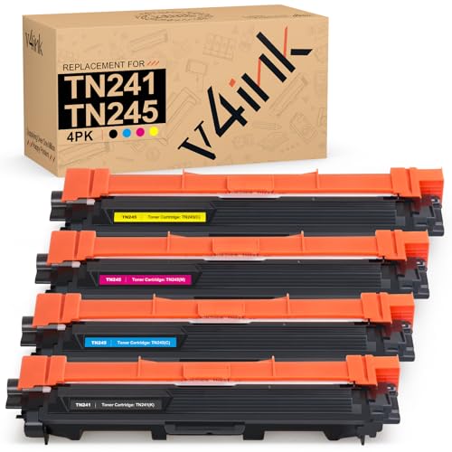 TN241 TN245 Cartucho de tóner Compatible para Brother TN 241 TN 245 para Brother DCP 9020CDW DCP 9015CDW HL 3140CW MFC 9330CDW MFC 9340CDW MFC 9140CDN HL 3150CDW HL 3170CDW Impresora, 4 Pack