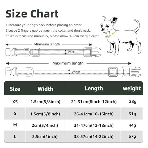 Hundehalsband Personalisiert mit Namen und Telefonnummer Bestickt für XS Kleine Mittlere Große Hunde(Armeegrün)