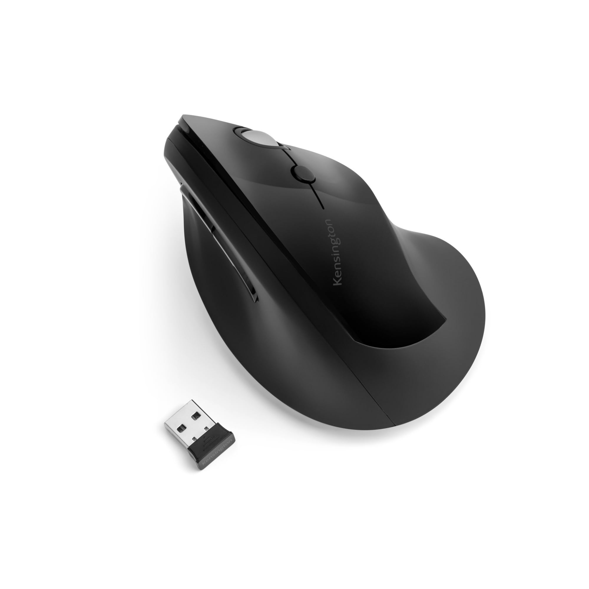 Kensington Souris Sans Fil - Design Vertical Ergonomique Pro Fit 2.4 GH avec Molette de Défilement & 4 Boutons pour éviter l'épicondylite ou les syndromes TMS; Noir (K75501EU)