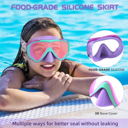 Seago Kids Swim Goggles for 6 14 8 12 4 7 Swimming Girls Boys Youth Anti Fog 180 Clear - image 5