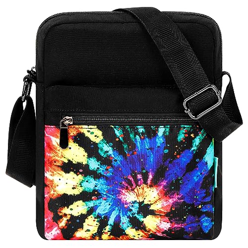 Choco Mocha Girls Purses Age 8-10, Purse for Girls 6-8 10-12 Girl Crossbody Bag for Kids 8-12 Teen Messenger Bag Christmas Gifts, Tie Dye-Black