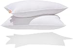 Canadian Down & Feather Co. – 2 pièces oreiller en plumes d'oie blanche à soutien moyen taille roi – Housse 255 TC 100 % coton – Rempli au Canada