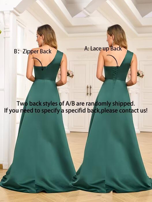 One Shoulder Satin Prom Dresses for Women 2025 A-Line Ruched Long Formal Dresses Evening Gown with Overskirt MRX082