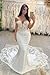 Mermaid Wedding Dresses for Bride White Tulle Bridal Dress with Train Lace Applique Boho Wedding Gowns US14
