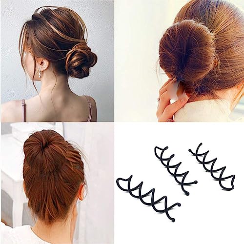 Hyamass 50Pcs Spiral Hair Pins, Non-Scratch Round Tips Spiral Bobby Pins Hair Clip Hair Spin Pins Twist Screw Hair Pins Accessories For Women Girls (Black) #TOP4