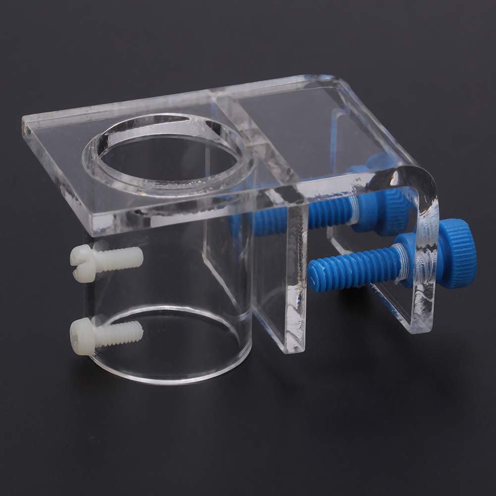 Phefop Acrylic Aquarium Soft Pipe Fixture, Durable Acrylic Water Tube Clamp/Holder Holder with Double Holes Design for Organized Aquatic Plants and Easy Feeding (Single Hole)