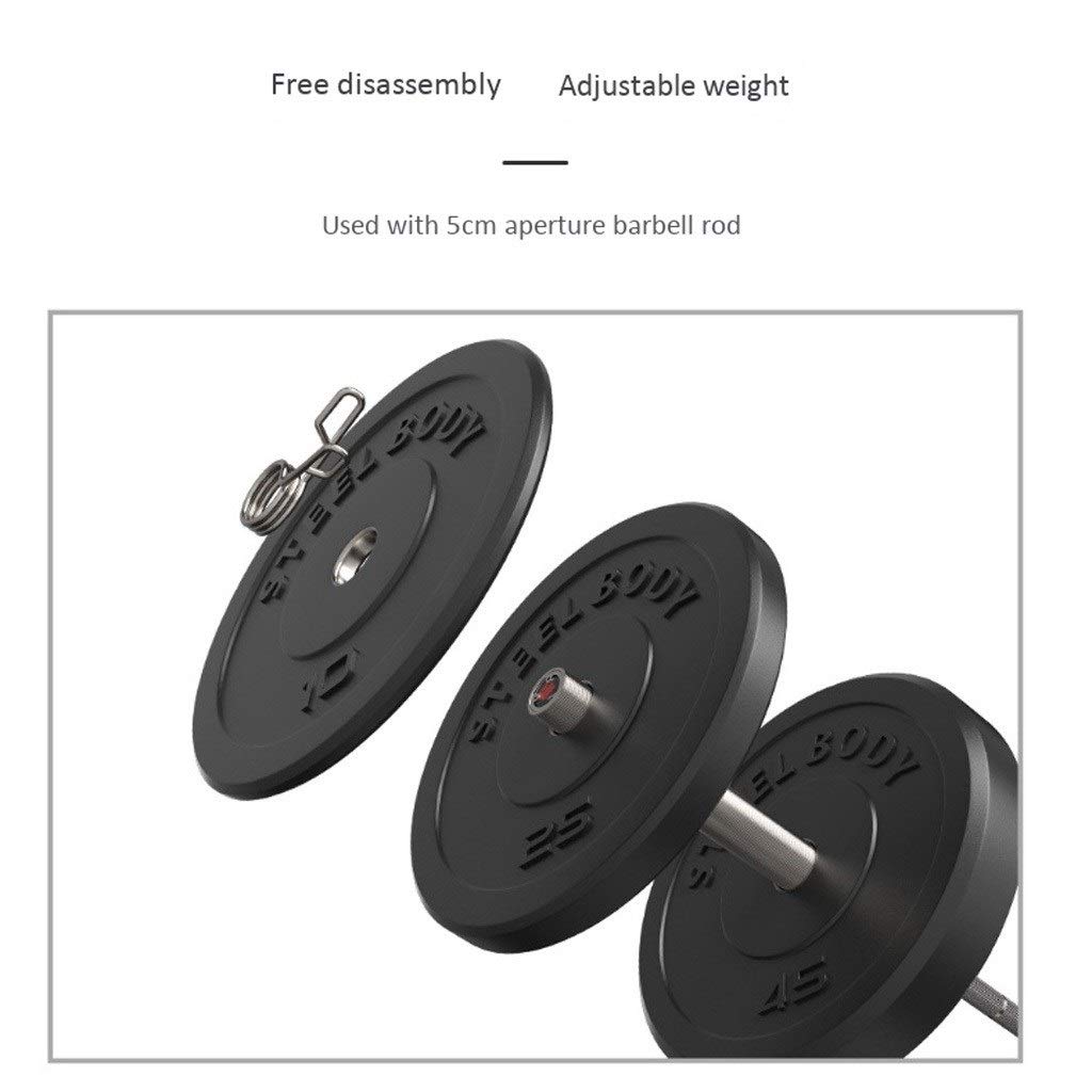 Discos de Pesas Barra de 2 Pulgadas Olímpico Grip Plate, Olímpico Grip Plate Juego de Pesos de Barra de Pesas Conjunto Inicio Barra de Goma Negro 10 Libras, 25 Libras, 35 Libras, 45 Libras