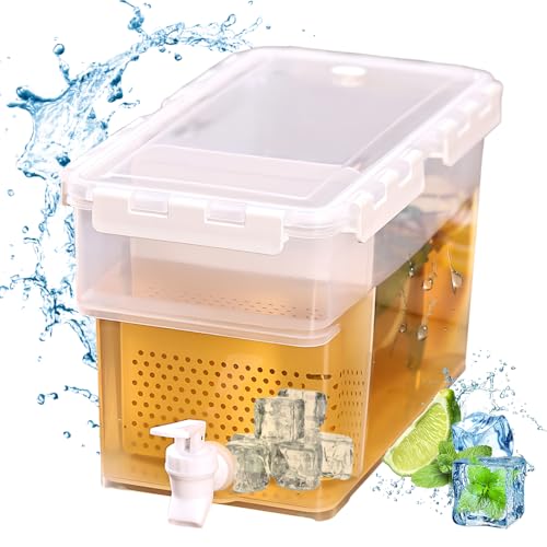 La Mejor Selección de Dispensador de agua de plastico . 47 Dispensador de Bebidas 6 Litros para Refrigerador con Grifo - Contenedor de Agua Fría para Refrigerado, Jarra de Plástico sin BPA para Agua y Bebidas Frías, Buen sellado,...