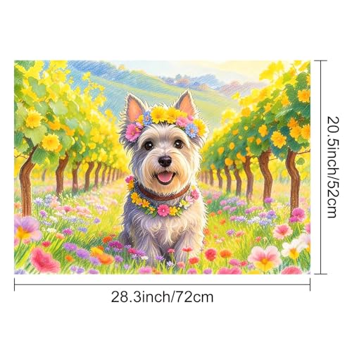 Image of HOMETITUTE Spring Stove Top Cover 28x20 Floral Schnauzer Heat Resistant