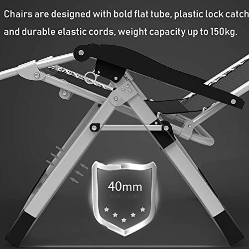 Zero Gravity Lounge Chair, Zero Gravity Chairs Patio Recliners Lounge Chair For Heavy Duty People, Adjustable Oversize Zero Gravity Chair For Pool Side, Support 330Lbs, Black,Metal Lock Catch (Plastic #TOP6