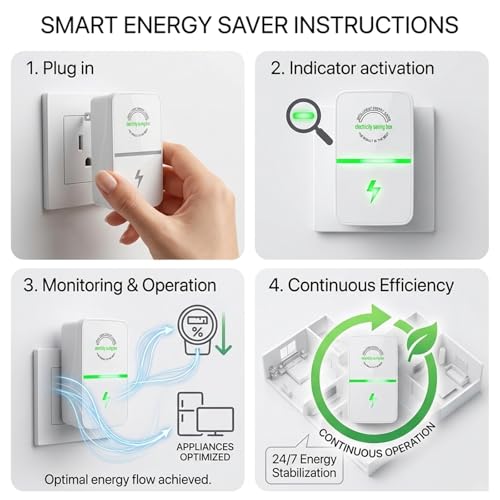 PTYcrazy 4 PCS Electricity Saving Box, Power Plug Pro Energy Saver, Device Smart Voltage Support Stabilizer, Power Factor Saver, Stop Watt Device Plug-in Outlet Protection for Home & Office by PTYcrazy - Used condition - Image 4