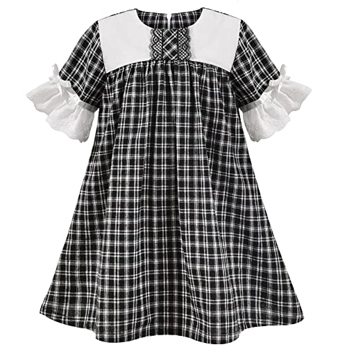 Sunny Fashion Girls Dress Denim Short Sleeve School Uniform Size 5-12