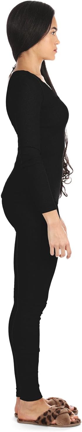 MeMoi Women's Organic Cotton Seamless Rib Lace Long Sleeve Top