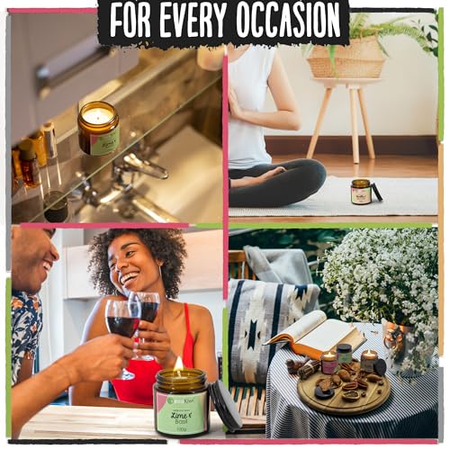 ecoKiwi Candles Gifts for Women - 3x100g - Vegan Vanilla & Sea Salt, Pomegranate & Grapefruit, Lime & Basil - Scented Candle Gift Sets for Women - Soy Wax Spa Aromatherapy Candle Set in Glass Jars - Image 5