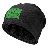 ZALXOZYL Bonnet en Grosse Maille Chaude et Épaisse, à Motifs de Chiffres Dispersés, pour Un Échange de Cadeaux de Noël Ou Un Cadeau de Père Noël Secret. Black 2