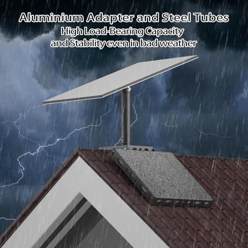 Yangers halterung flach dachziegel kit für Starlink Gen 3 Standard V3 Dish, 360° voll verstellbare dach Halterung rohr, Montage-Rille ohne Bohren/Schrauben roof mount adapter, externes Neigen