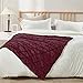 Home Soft Things Brushed Faux Fur Throw with Sherpa Backing, 50'' x 60'', Burgundy Soft Fluffy Lightweight Luxury Throw for All Seasons Home Décor