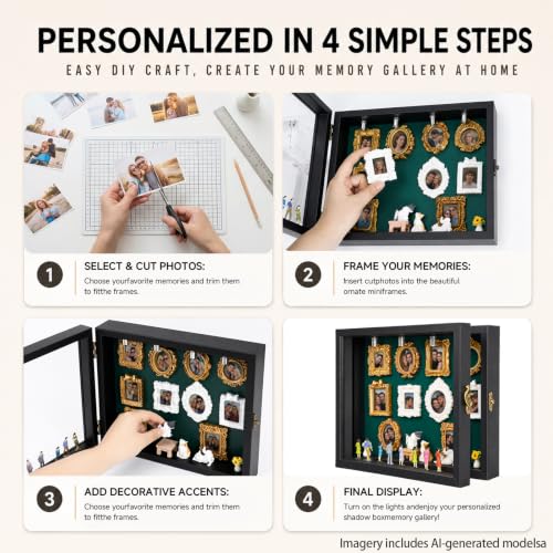 DIY Mini Museum Silhouette Box Frame Set with 8pcs Figurines & 10pcs — view 3