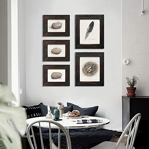 Eosglac Rustic Picture Frame 5X7, Weathered Dark Brown Reclaimed Look Wooden Photo Frame, Tabletop Or Wall Mounting Display #TOP2