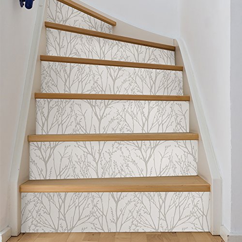 Nuwallpaper Nu2394 Treetops Peel Stick Wallpaper, White & Off-White #TOP6