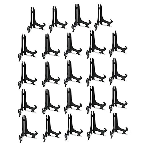 Artliving 6" Black 24Pcs/Set Plastic Easels Plate Display Stands Picture Frame Stand Holder #TOP20