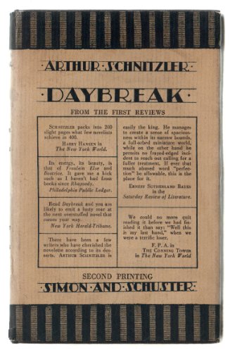 ARTHUR SCHNITZLER - DAYBREAK B00165WJ0M Book Cover