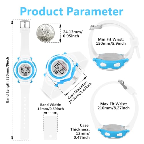 Image of Kids Digital Watch for Girls Boys,Children's Waterproof Colorful Light UP Outdoor Sport Watch with Stopwatch Alarm-Kids Gifts for Girls Boys