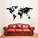 Produktbild (160 x 88 cm, Vinyl, Motiv Weltkarte mit Google Earth Punkte/Atlas Shiluette Art Decor Wandaufkleber, Abnehmbare DIY Wandsticker, Vinyl, mit Home-Muster, Geschenkbox