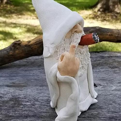 Middle Finger Figurine, Garden Gnomes Statues Smoking Wizard Gnome Figurine Figurine Outdoor Statues Garden Decorfunny Figurine For Lawn Yard Balcony Porch Patio Home Ornaments Outdoor #TOP7