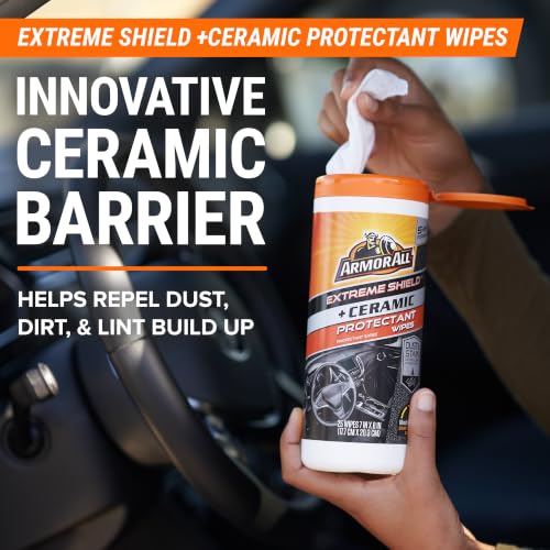 Armor All Ceramic Car Leather Cleaning Wipes, Use on Heated Seats and Leather Surfaces, Includes Ceramic Leather and Extreme Protectant Wipes - 2 Count by Armor All - Used condition - Image 5