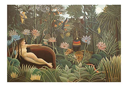 Impression d'art encadrée Henri Rousseau The Dream sans reflet pour mur sombre