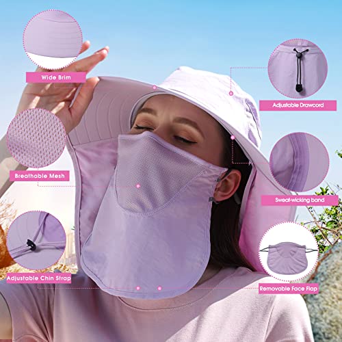Icolor Women's Sun Hats Upf 50+ Wide Brim Sunscreen Sun Protection Visor Cap For Outdoor Beach Hiking Gardening #TOP4