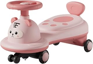 WLH Alexanders Música de automóvil Música Light Anti-Rollover Swing Car para niños para niños y niñas, viaja en el Swing de Juguete Silent Flash Wheel de 3 años y Arriba
