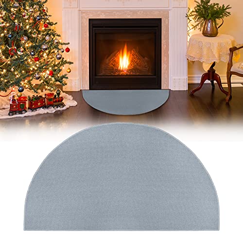 Hearth Fireplace Area Rug - Home Half Round Fire Retardant Mat, Protect Décor Floor and Carpet from Sparks and Embers Wood Stove (24"x42")