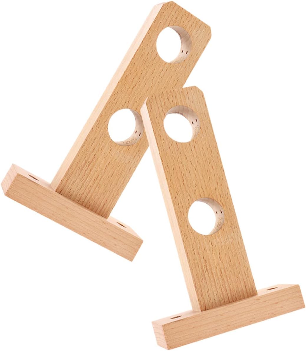 4 pcs Wood Wall Window Rod Duty Pole for Curtain Support Towel Holders Holder Clo Living Double Wooden Hardware Kitchen Brackets Rods Bracket Hooks Heavy Bedroom Drapery Room(As Shownx3pcs,20.2X11.8CM