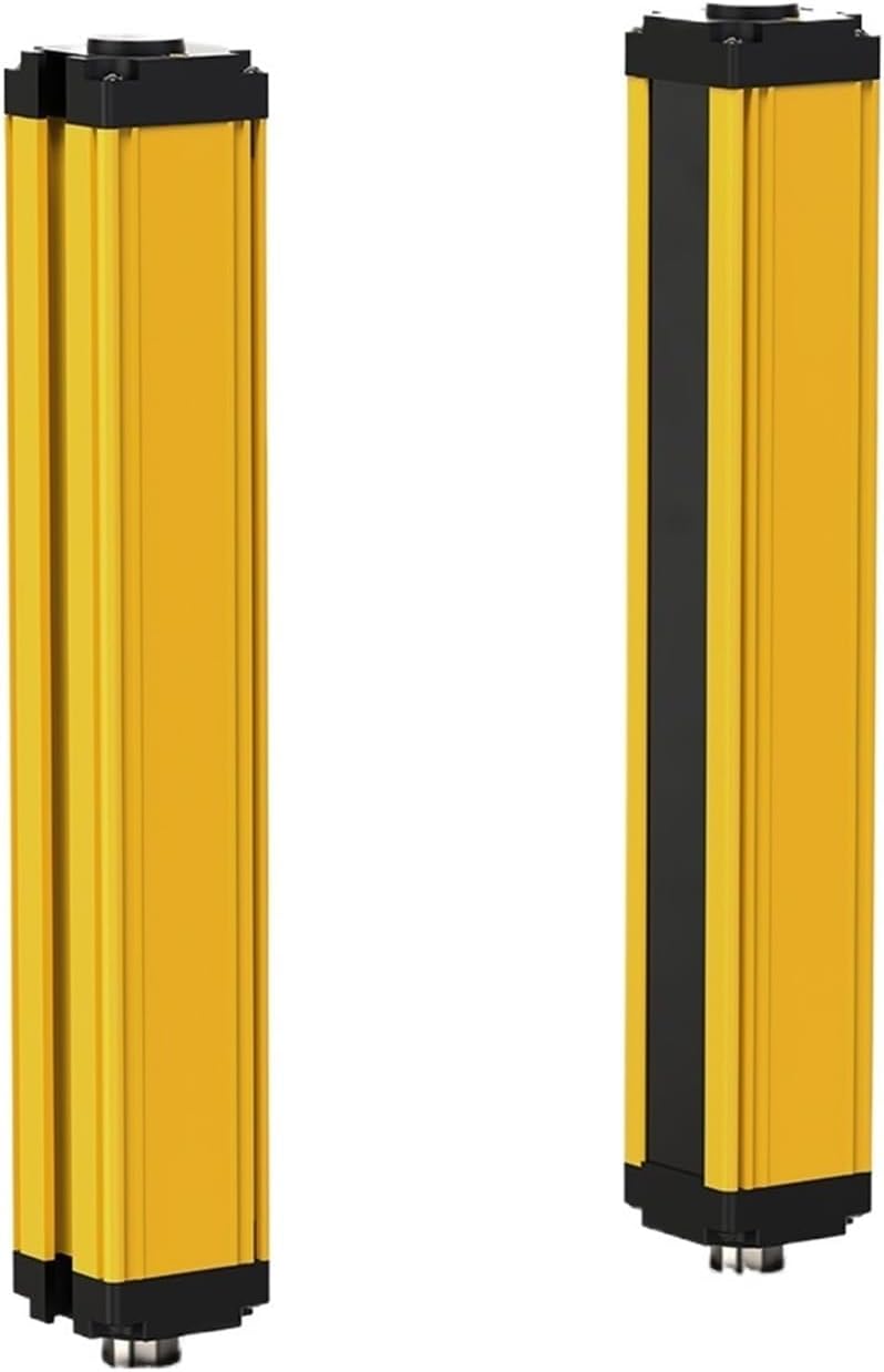 Safety Light Curtain Sensor 20mm Resolution Intermediate Relay Output Industrial Grating Barrier Protection Device 24V DC(20MM Pitch 22 Beam)