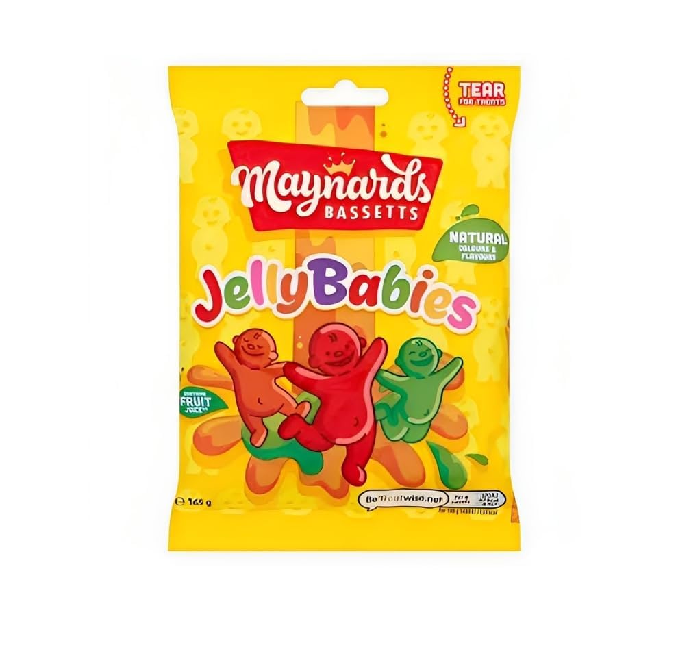 Maynards Bassetts Jelly Babies Sweets Bag 165g (Pack of 6)