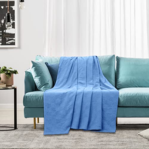 Avalon Bedding 100% Cotton Blankets King Size (90X108 Inches & 350 Gsm) Soft King Blanket For The Bed, Winter Blankets For Bed Warm & Hospital Blankets, King Size Blue Blankets (Blue) #TOP7