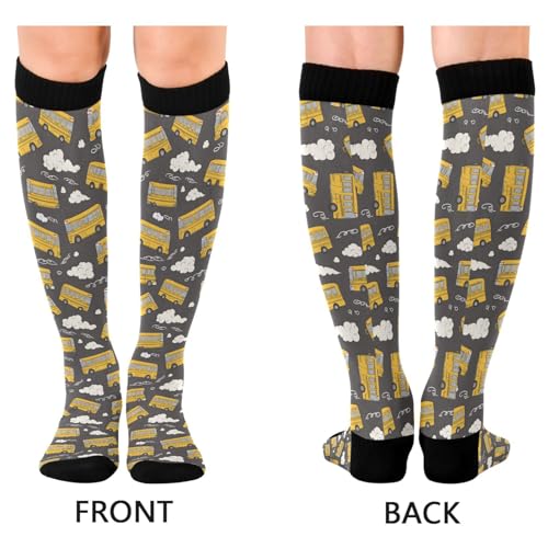 Image of Wusikd Pirate Skulls Compression Socks for Women and Men Circulation Cute Long Socks for Athletic Running 1