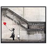 Banksy Urban Street Graffiti 8x10 Home Decor Poster Print - Wall, Office or Apartment Decoration for Living Room, Bedroom, Dorm - Gift for Girls, Women, Teens, Contemporary Modern Art Fans