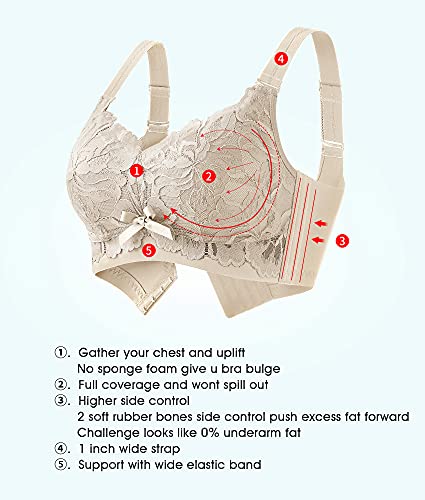 Baetty Bras For Women Wirefree, Wireless Bras For Women, Minimizer Bras For Women, Womens Bras No Wire, Bras For Women No Underwire, Wide Band Bras For Women, Women's Bras Champagne 42Ddd 42 Ddd #TOP3