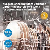 Midea Spülmaschine 60cm Freistehend & Unterbaufähig 14 Maßgedecke EEK C | 44 dB, Automatische Türöffnung, WLAN-fähig, Startzeitvorwahl, Hygienepflege+, Zonenwäsche, 7 Programme, Standgeschirrspüler – Ansicht 7