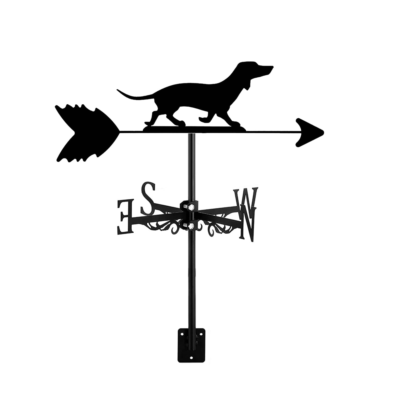 WIQUYBML Garden Weather Vane wind vane Animal Dog Puppy Shape Weathercock Decorative Yard Wind Direction Indicator for Decor Roof Outdoor Courtyard Decoration,Cocker Spaniel(Dachshund)