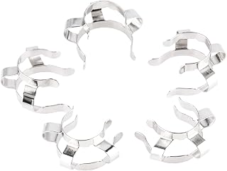 Labasics Metal Joint Clips, 5 pcs 19 mm Lab Keck Clamp #19 Keck Clips for 19/22 Glass Ground Joint Lab Accessory