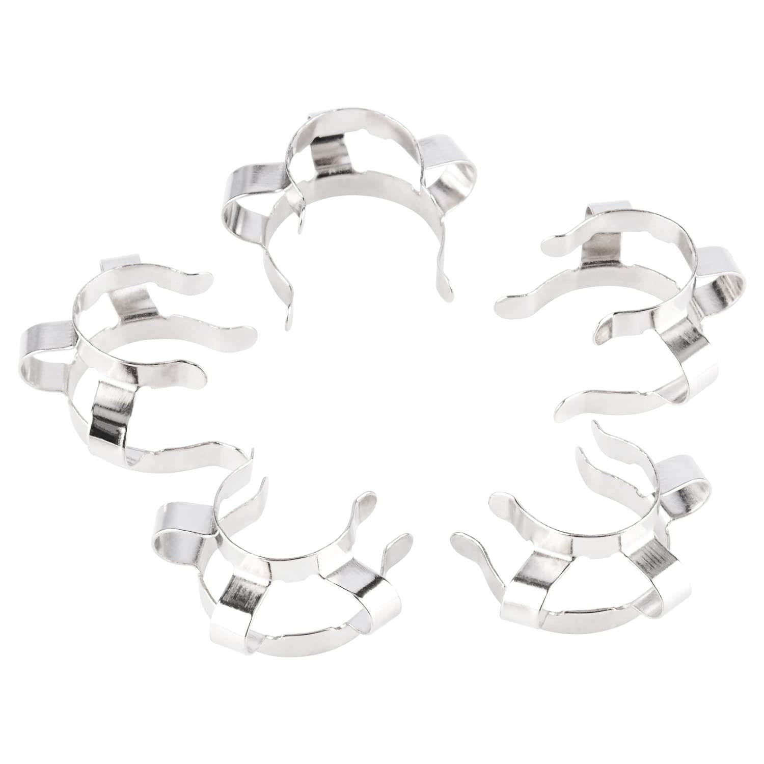 Labasics Silver Metal Joint Clips, 5 Pcs 19 Mm Lab Keck Clamp #19 Keck Clips For 19/22 Glass Ground Joint Lab Accessory